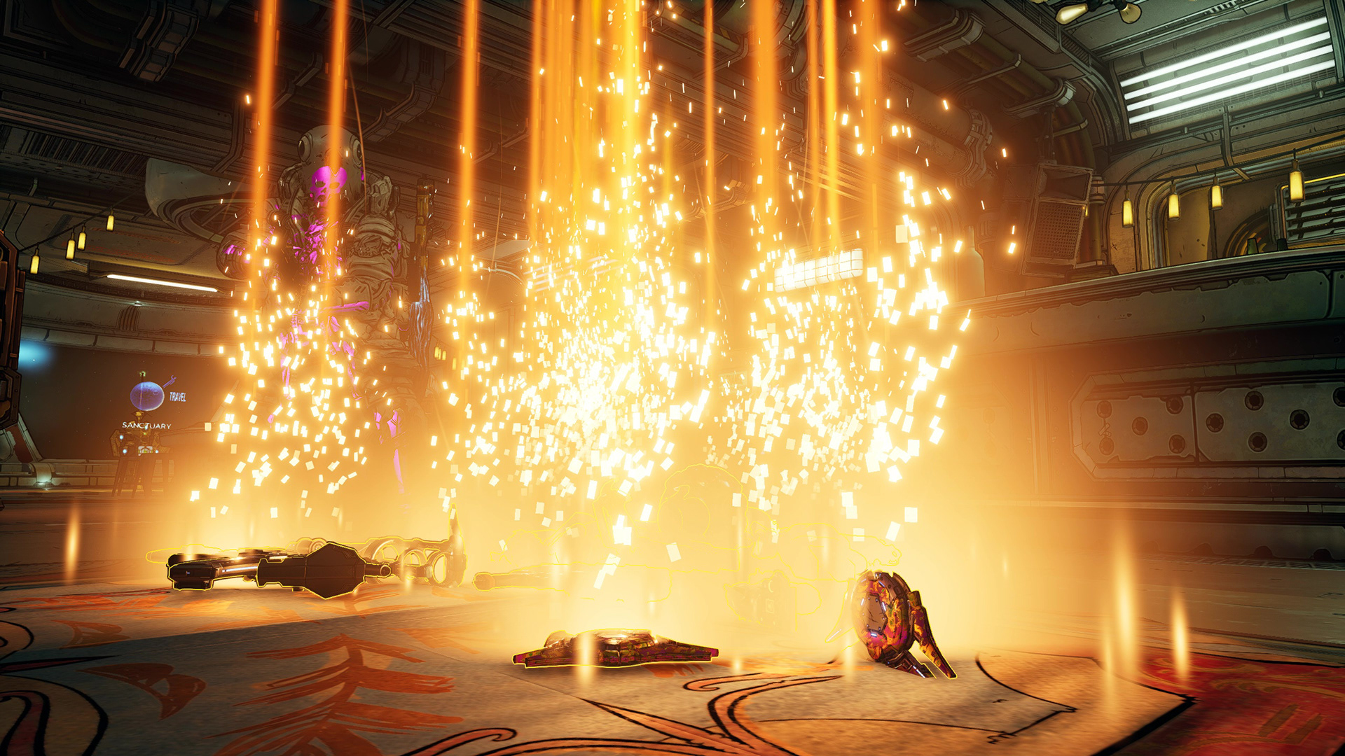A burst of loot drops in Borderlands 3